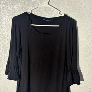 Apt. 9 Black Ruffle Sleeve Blouse